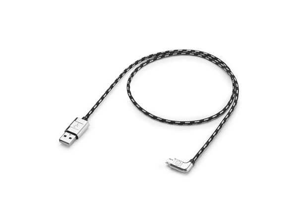 Adapter USB-A til vinklet Micro-USB, 70cm, Premium 